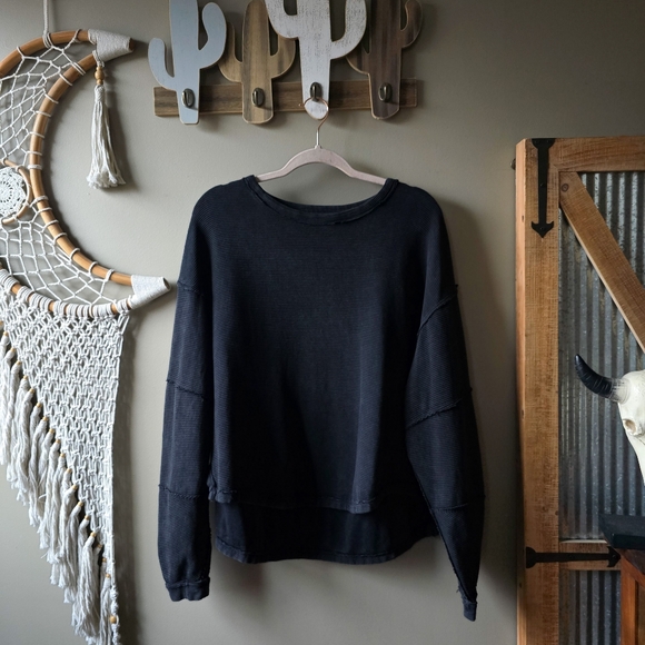 Free People Total Eclipse Long Sleeve Tee Black - Picture 5 of 10